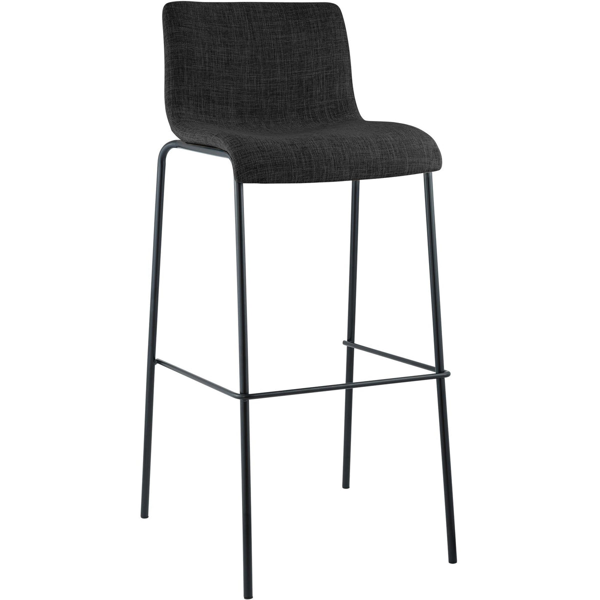 Barhocker Hoover Stoff 4-Fuß Gestell schwarz - dunkelgrau