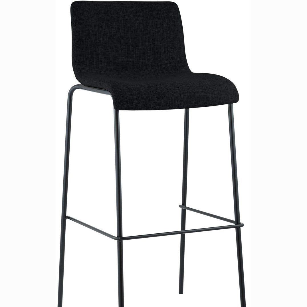 Barhocker Hoover Stoff 4-Fuß Gestell schwarz - schwarz