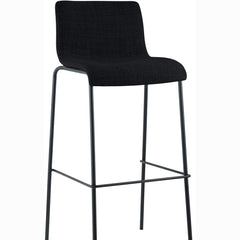 Barhocker Hoover Stoff 4-Fuß Gestell schwarz - schwarz