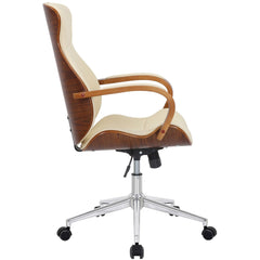 Bürostuhl Melilla Kunstleder - walnuss/creme