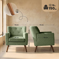 Sessel Kioni Cord - gr�n