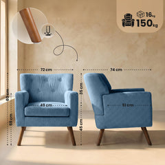 Sessel Kioni Cord - blau