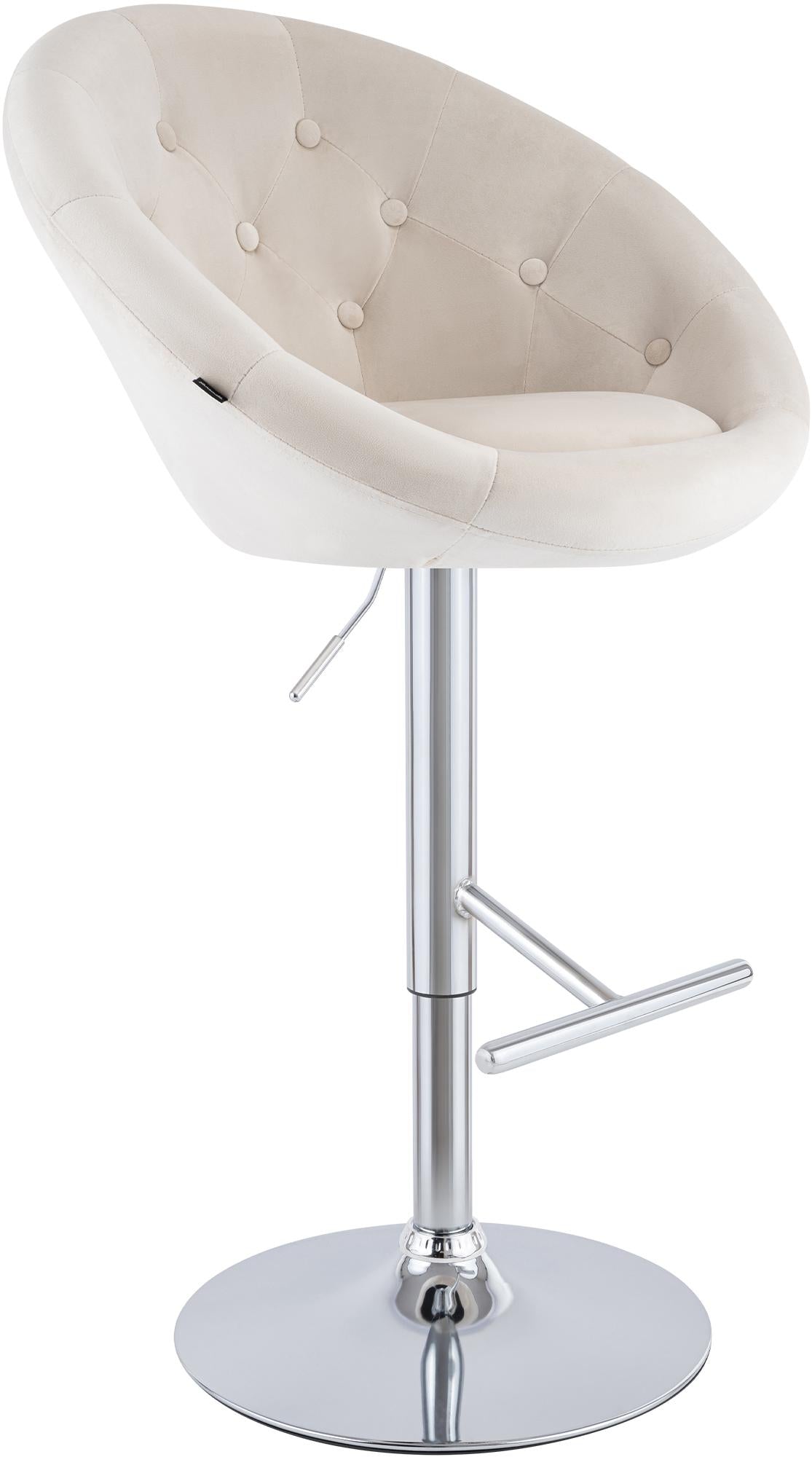Barhocker London Samt chrom - creme