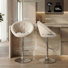 Barhocker London Samt chrom - creme