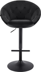 Barhocker London Samt schwarz - schwarz