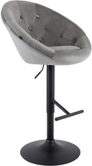 Barhocker London Samt schwarz - grau