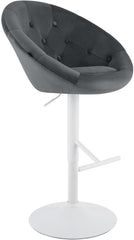 Barhocker London Samt wei� - dunkelgrau