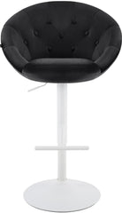 Barhocker London Samt wei� - schwarz