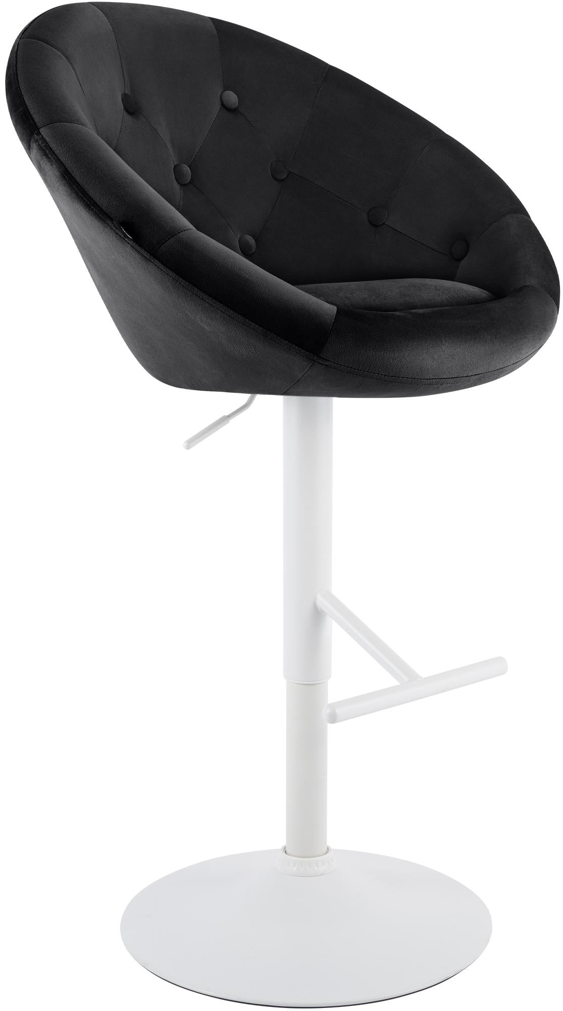 Barhocker London Samt wei� - schwarz