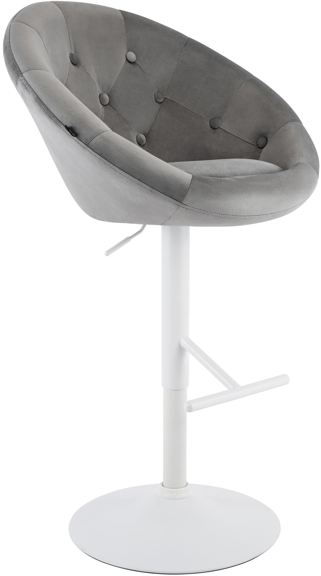 Barhocker London Samt wei� - grau