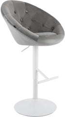 Barhocker London Samt wei� - grau