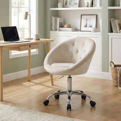 Arbeitshocker London Samt - creme