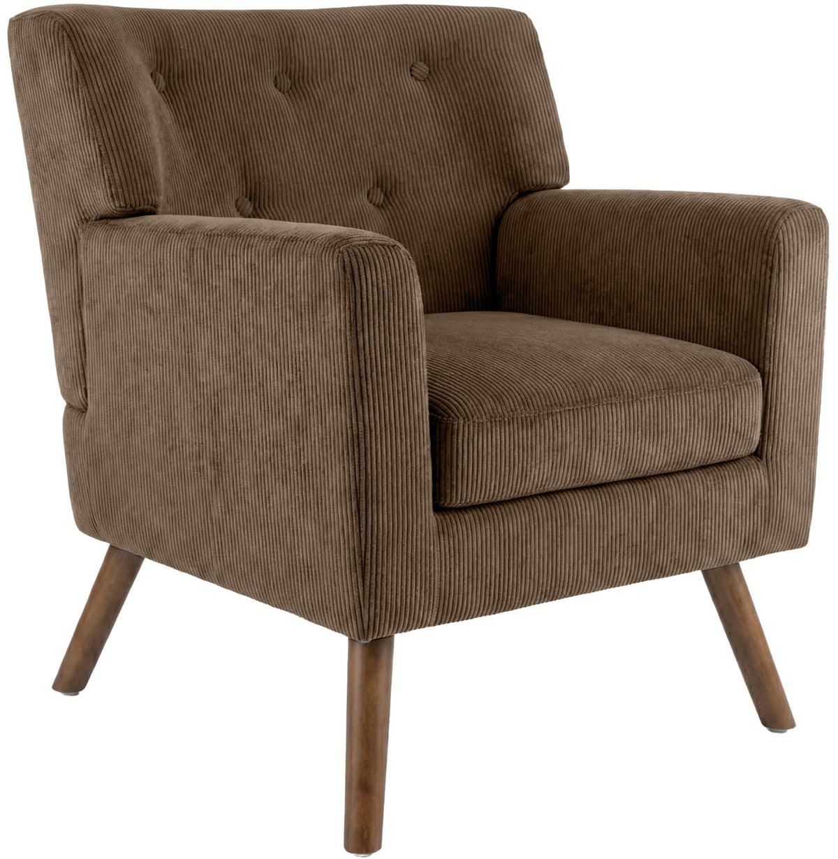 Sessel Kioni Cord - dunkelbraun
