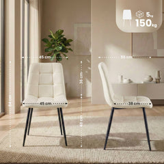 4er Set Esszimmerstühle Antibes Stoff - creme