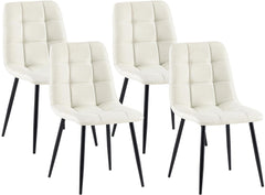 4er Set Esszimmerstühle Antibes Stoff - creme