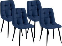 4er Set Esszimmerstühle Antibes Stoff - blau