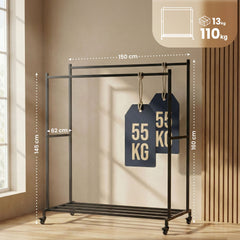 Kleiderst�nder Lieska 150 cm - schwarz