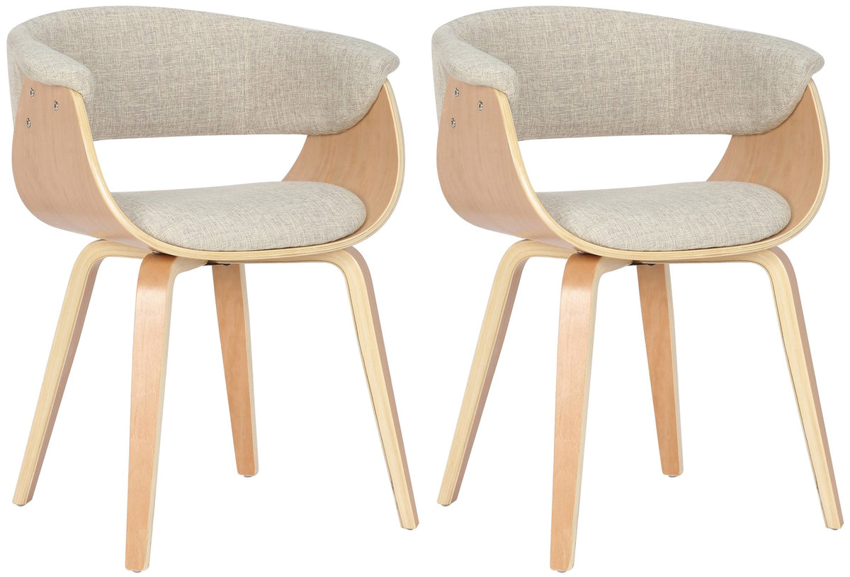 2er Set Stühle Bruce Stoff - natura/creme
