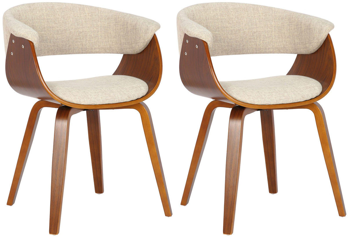 2er Set Stühle Bruce Stoff - walnuss/creme