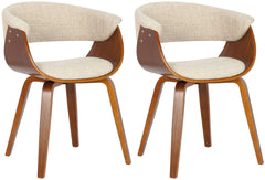2er Set Stühle Bruce Stoff - walnuss/creme