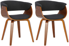 2er Set Stühle Bruce Stoff - walnuss/schwarz