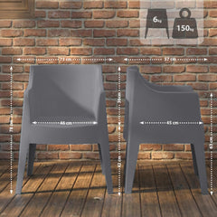 4er Set Stühle Bartal - dunkelgrau