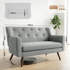 Sofa Kioni Cord - grau