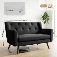 Sofa Kioni Cord - schwarz
