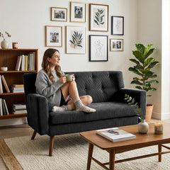 Sofa Kioni Cord - schwarz