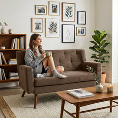 Sofa Kioni Cord - dunkelbraun