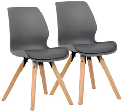 2er Set Stuhl Luna Kunststoff - grau