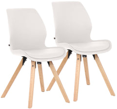2er Set Stuhl Luna Kunststoff - weiß