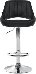 Barhocker Milet Kunstleder chrom - schwarz