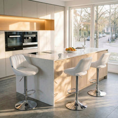 Barhocker Milet Kunstleder chrom - wei�