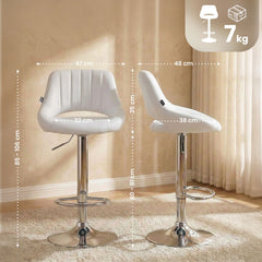 Barhocker Milet Kunstleder chrom - wei�