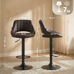 Barhocker Milet Kunstleder schwarz - braun