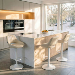 Barhocker Milet Kunstleder wei� - creme