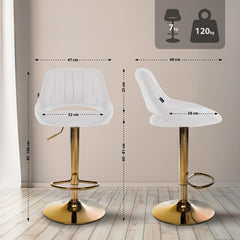 Barhocker Milet Kunstleder gold - wei�