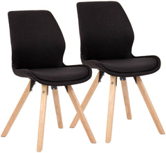 2er Set Stuhl Luna Stoff - schwarz