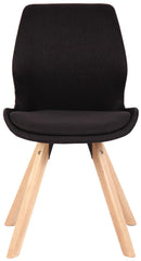 2er Set Stuhl Luna Stoff - schwarz