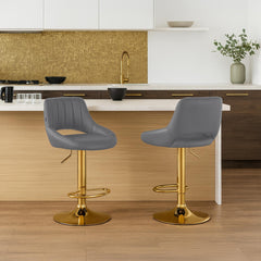 Barhocker Milet Kunstleder gold - grau