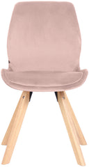 2er Set Stuhl Luna Samt - pink
