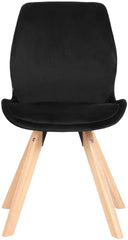 2er Set Stuhl Luna Samt - schwarz