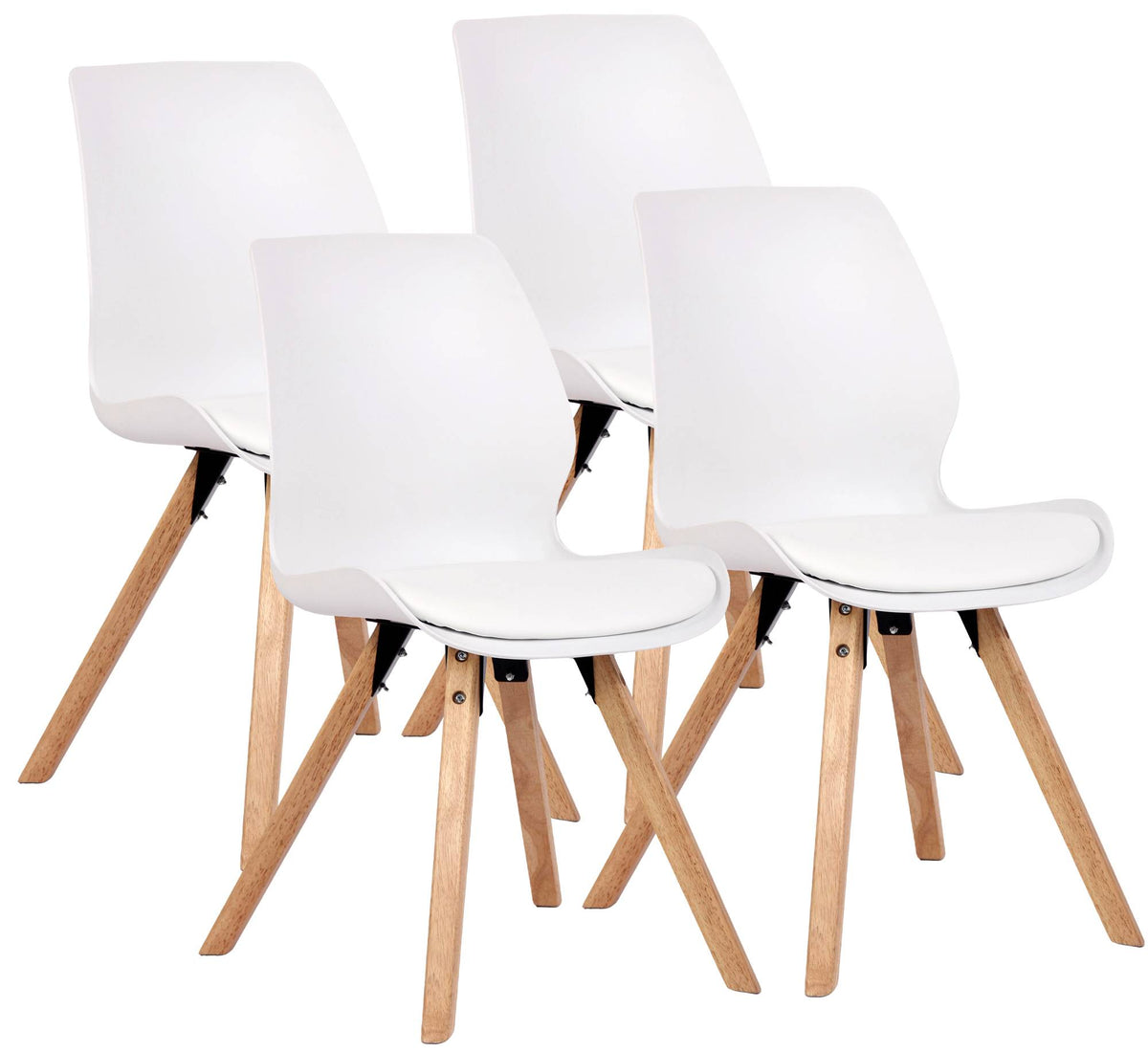 4er Set Stuhl Luna Kunststoff - weiß