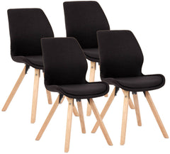 4er Set Stuhl Luna Stoff - schwarz