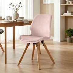 4er Set Stuhl Luna Samt - pink