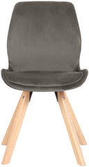 4er Set Stuhl Luna Samt - grau