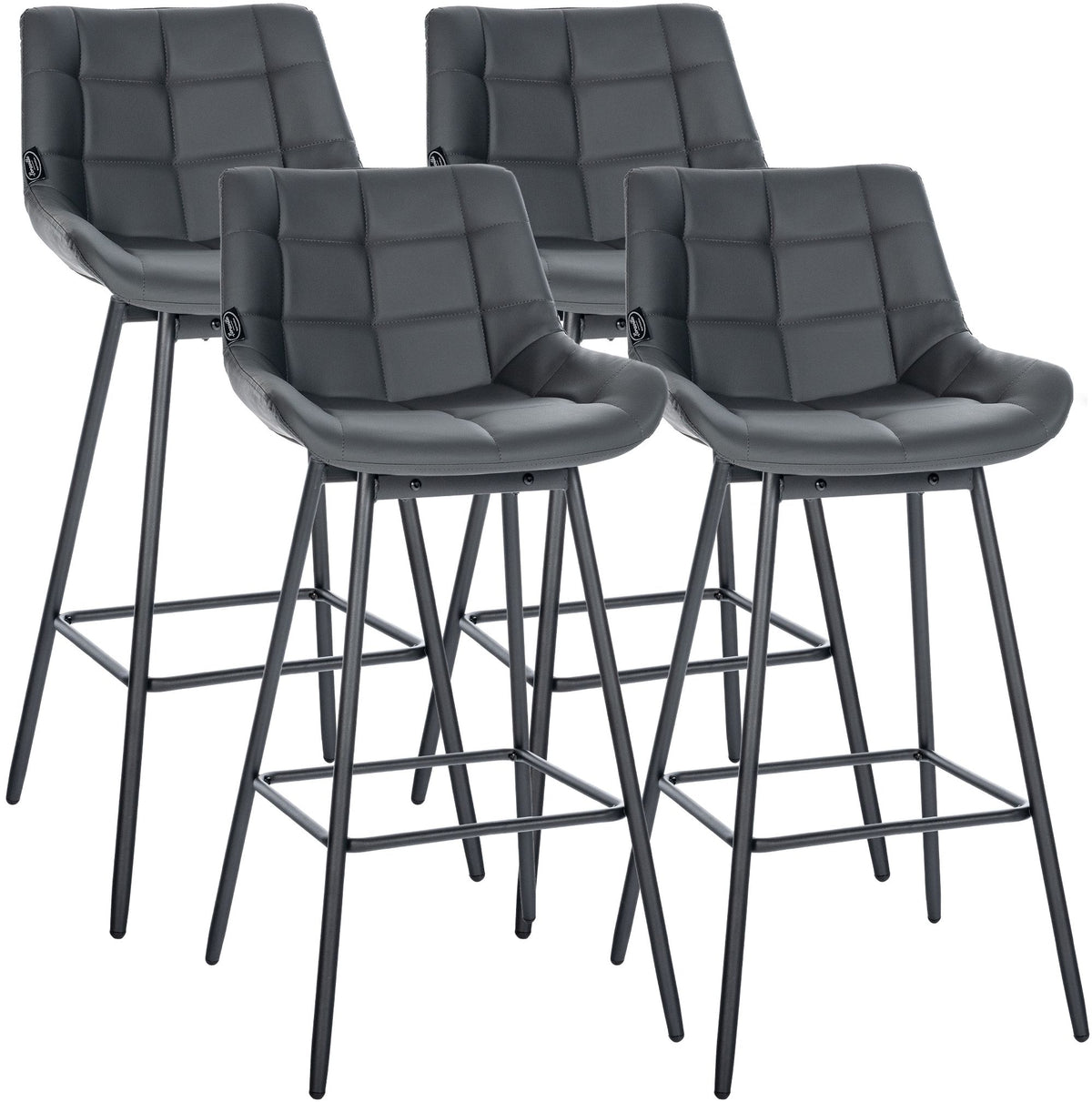 4er Set Barhocker Weston Schwenkbar Kunstleder - grau