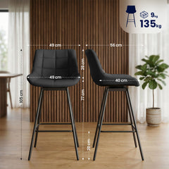 4er Set Barhocker Weston Schwenkbar Kunstleder - schwarz