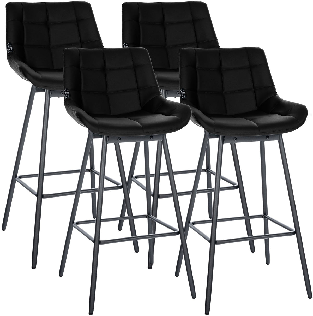 4er Set Barhocker Weston Schwenkbar Kunstleder - schwarz